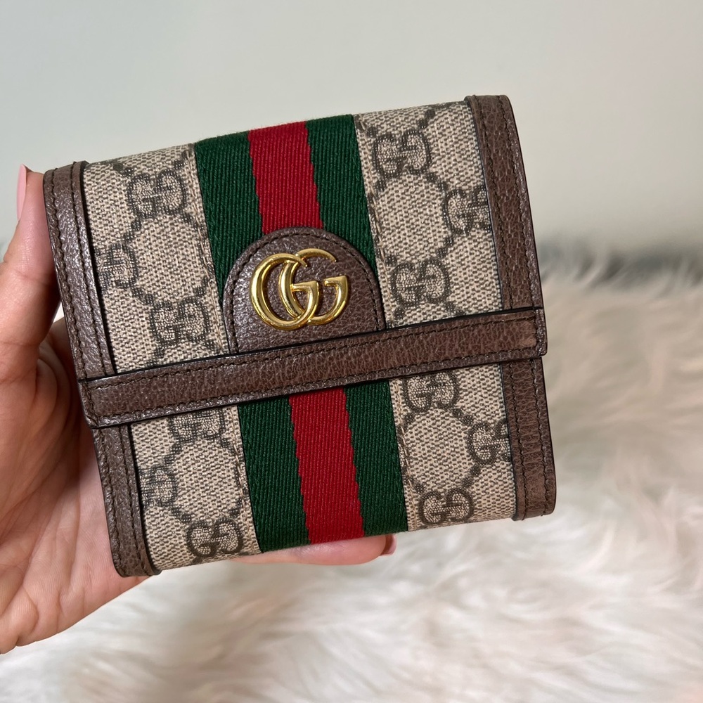 Gucci OPHIDIA GG FRENCH FLAP WALLET